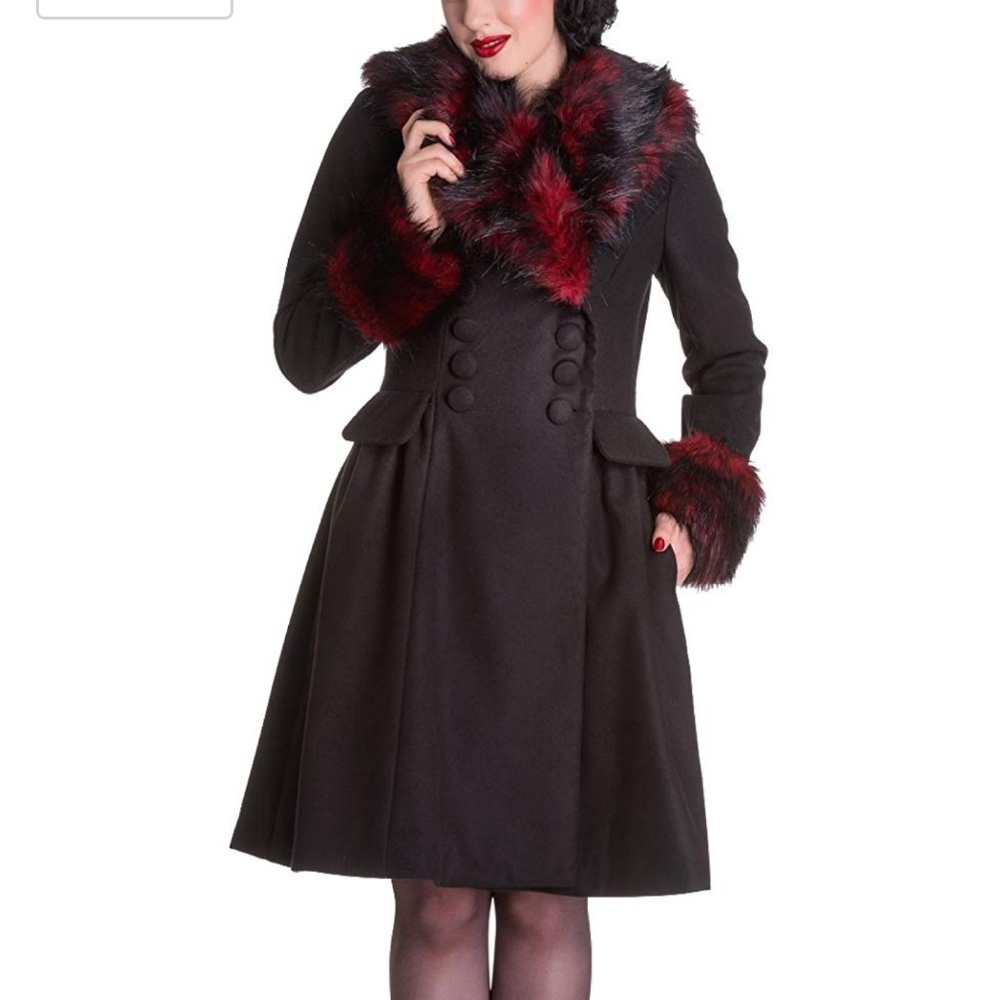 Hell Bunny Rock Noir winter coat